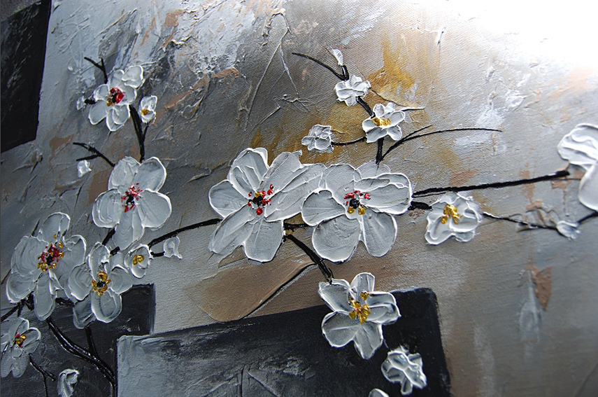 květiny jednodílný ručně malovaný obraz panorama
