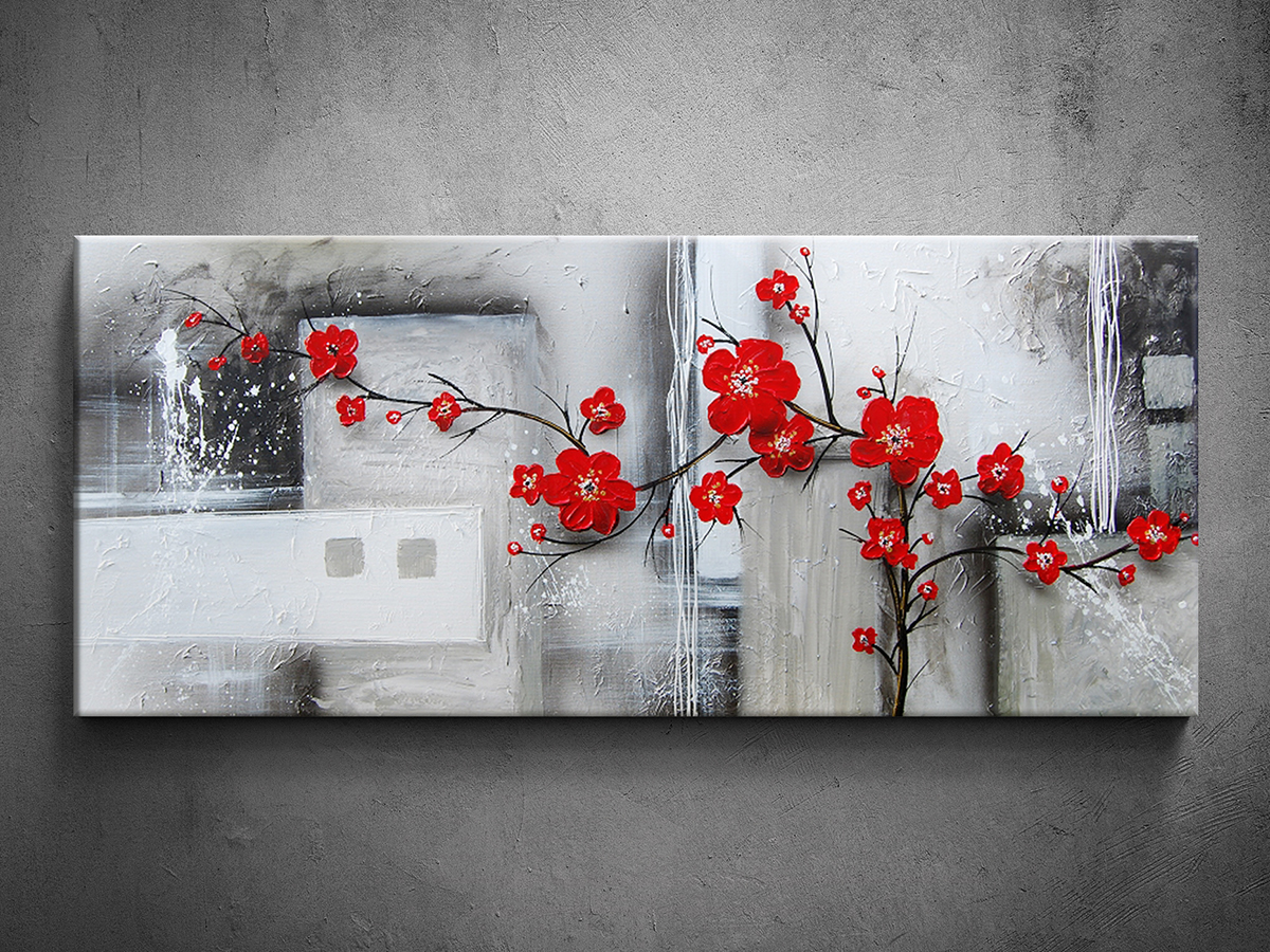 Ručně malovaný obraz panorama květiny