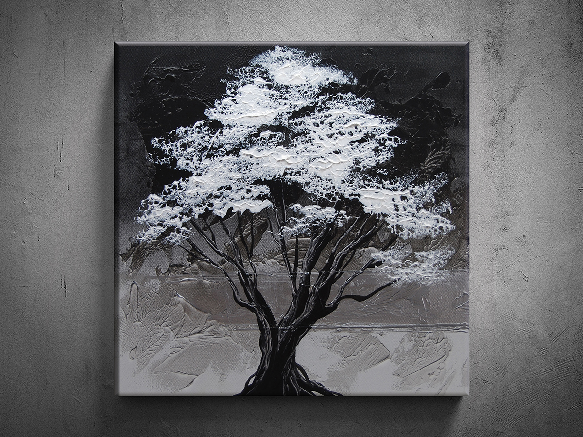 Ručne maľovaný obraz abstrakcie strom