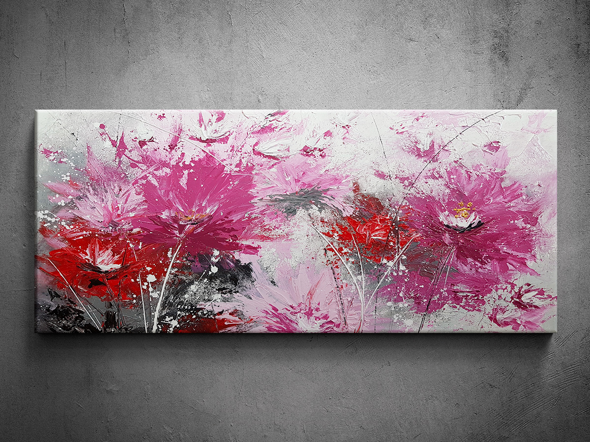 Ručne maľovaný obraz abstrakcie kvetín