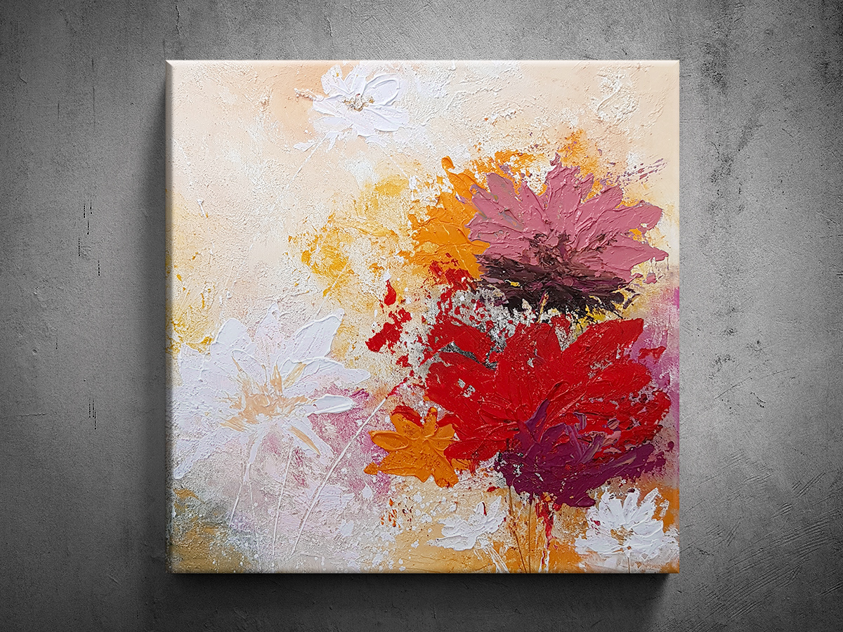 Abstrakcia ručne maľovaný obraz kvetina